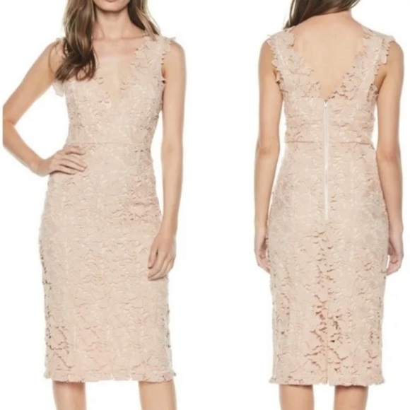 Bardot Valeria Lace Sleeveless Cocktail Sheath Dress US 8 Pink - Picture 1 of 12
